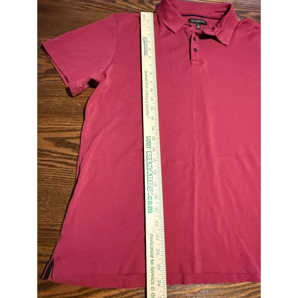 Banana Republic Mens Red Short Sleeve Collared Polo Shirt Size XL‎